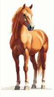 Majestic chestnut horse standing gracefully against a light background showcasing its stunning features and elegance photo