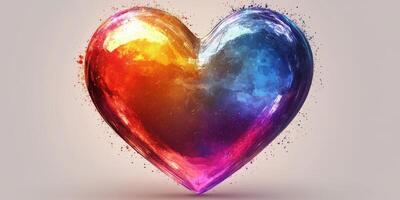 Vibrant heart artwork with colorful gradients in a smooth, glossy finish photo