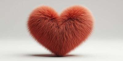 Fuzzy heart shape capturing warmth and love in a minimalistic setting photo
