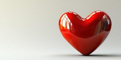 Bright red heart sculpture on minimalist background showcasing love and affection in a tranquil setting photo