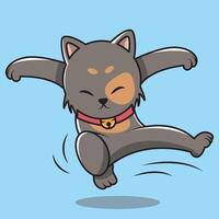 cute cat character jumping with style vector
