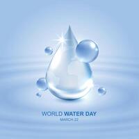 World Water Day. accelerating change and every drop matters. Saving water and world environmental protection concept. save water, clean renewable energy. water for peace. design. vector