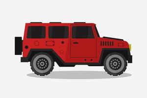 A red jeep on a white background vector