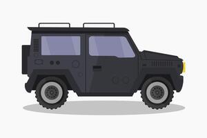 An illustration of a black military vehicle vector