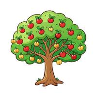 An apple tree with apples on it vector