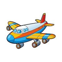 Cartoon airplane on white background vector
