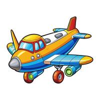 Cartoon airplane on white background vector