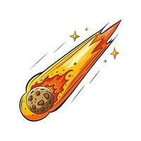 A cartoon cookie is flying through the air vector