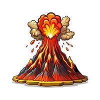 Volcano cartoon illustration illustration isolated on white background vector