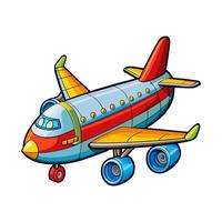 Cartoon airplane on white background vector