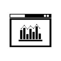 A black and white image of a graph chart vector