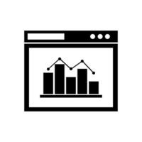 A black and white image of a graph chart vector