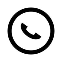 A black and white phone icon on a white background vector