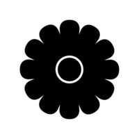 A black and white flower icon on a white background vector