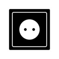 A black and white icon of a socket vector