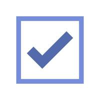 Check mark icon on white background vector