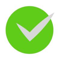 A green check mark on a white background vector