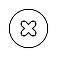 An x sign in a circle on a white background vector