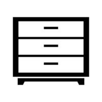 A black and white image of a dresser vector