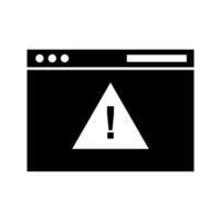 A black and white image of a warning sign vector