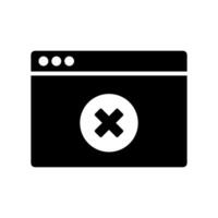 A black and white image of a computer screen with an x vector