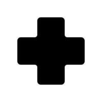 A black cross on a white background vector