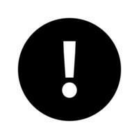 An exclamation mark in a black circle vector