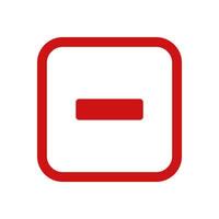 A red square with an arrow pointing down vector