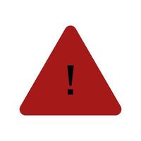 A red warning triangle with an exclamation mark on it vector