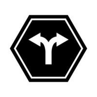 A black and white image of a sign with two arrows pointing in opposite directions vector