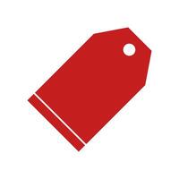 Red price tag isolated on white background vector