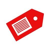 A red price tag with a white stripe vector