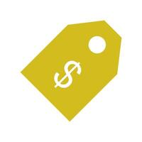 A yellow tag with a dollar sign on it vector