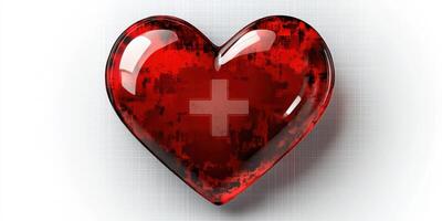 Heart symbol with medical cross in red showcasing health and wellness themes in a creative design photo