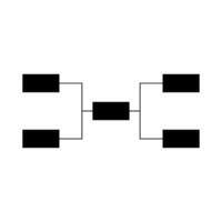 A bracket diagram with two squares on it vector