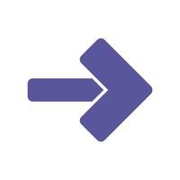 A purple arrow pointing down on a white background vector