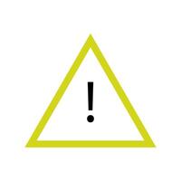 A yellow triangle with an exclamation mark on it vector