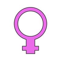 A female symbol in a purple circle vector