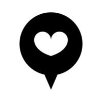 Heart icon in a black pin on a white background vector