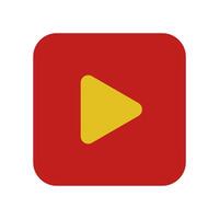 A red and yellow play button on a white background vector
