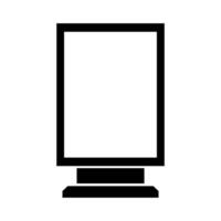 A black and white illustration of a computer monitor vector