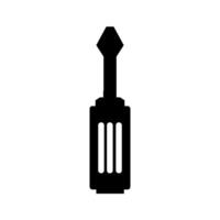 A black and white icon of a screwdriver vector