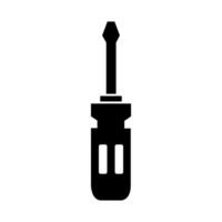 A black and white icon of a screwdriver vector
