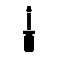A black and white icon of a screwdriver vector