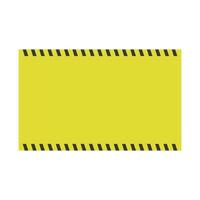 A yellow caution sign with black stripes vector
