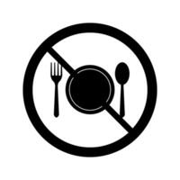 No eating sign with fork and spoon on white background vector