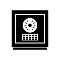 A black and white image of a safe box vector