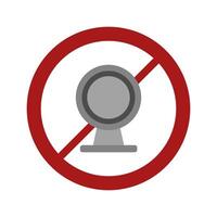 No camera icon on white background vector