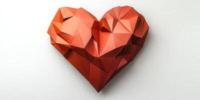 Colorful geometric heart sculpture showcasing modern design and creativity in an artistic display photo