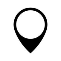 A black pin with a white circle on it vector